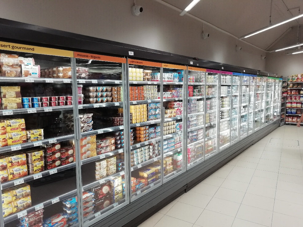 Vitrines lineaires froid carrefour